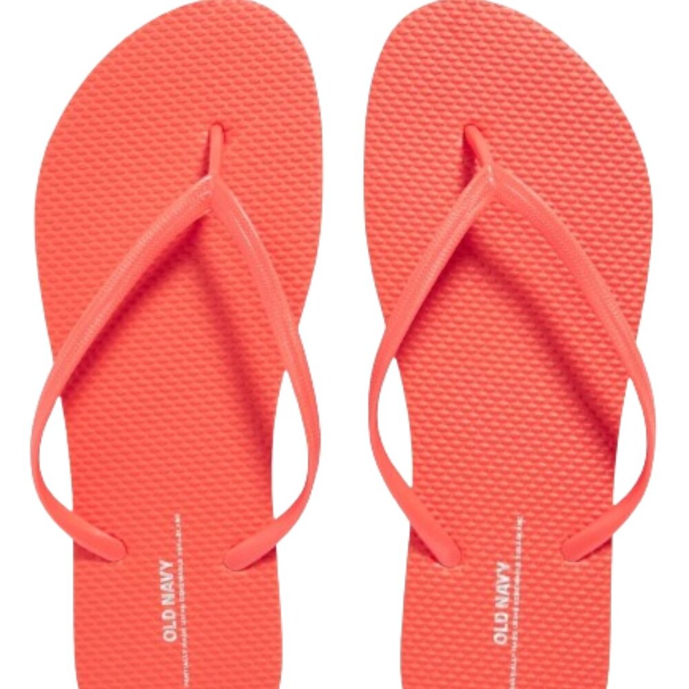 Old Navy Blood Orange Solid Flip-Flop Sandals for Women's Size 9